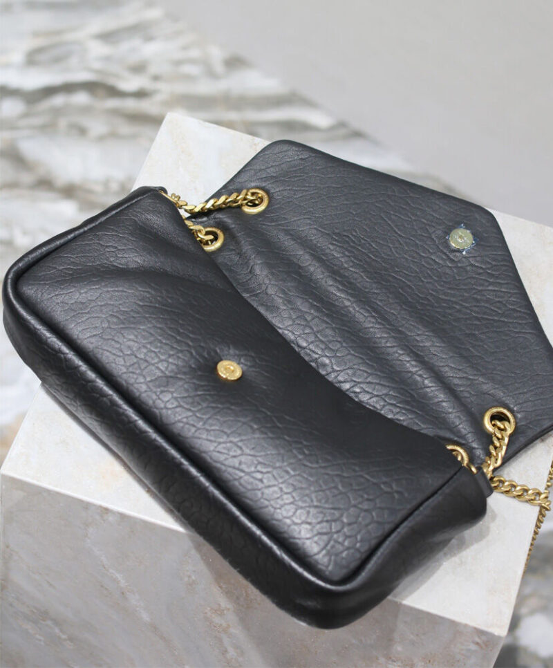 Saint Laurent Calypso Small In Plunged Lambskin Black